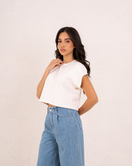 Women studded neckline top