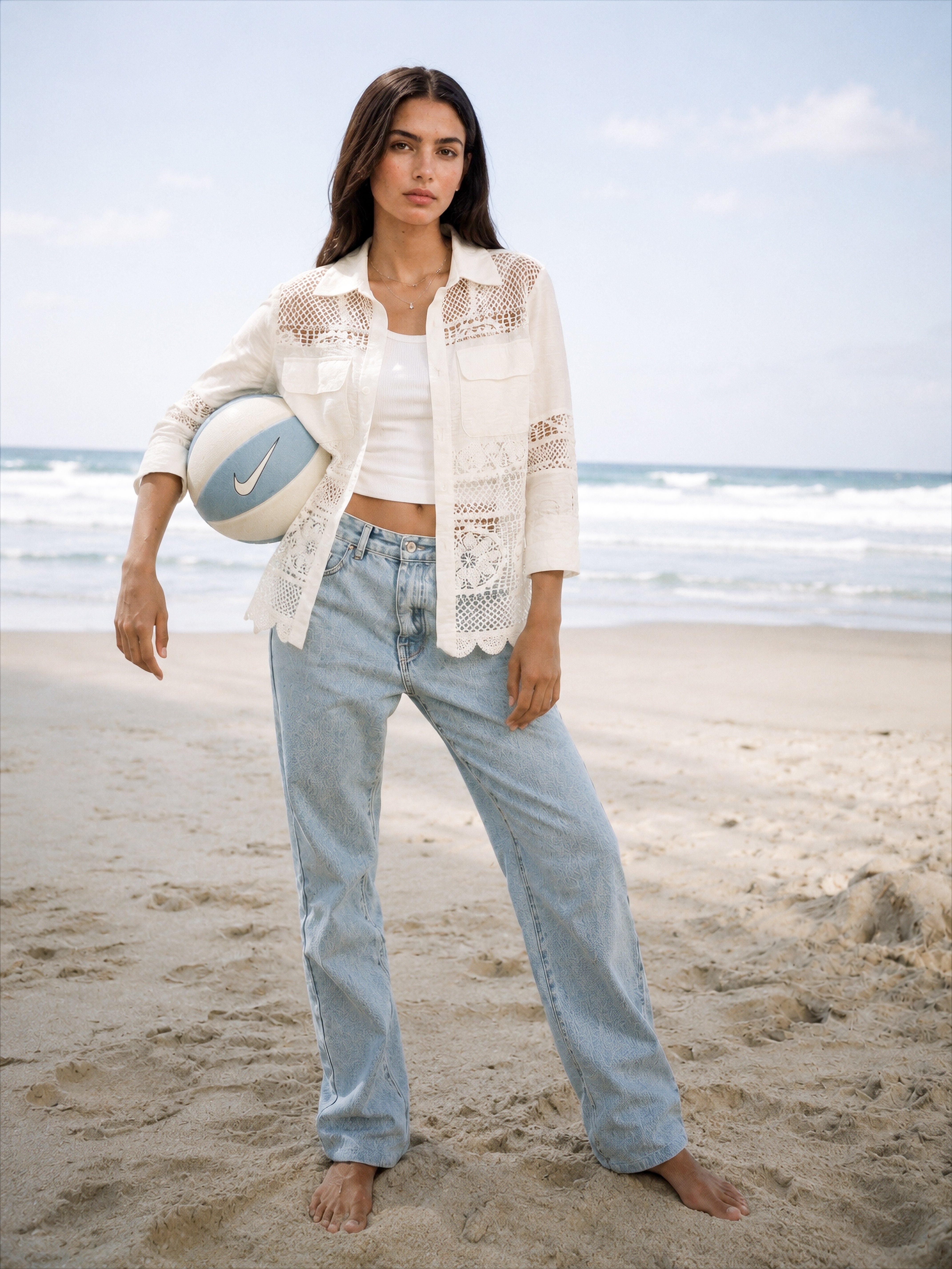 Women's Textured Beach Shirt