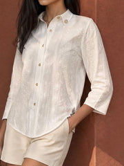 Women's Embroidered Eyelet Shirt