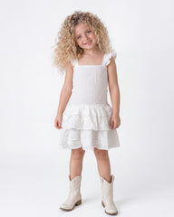 Girl smocked ruffle dress