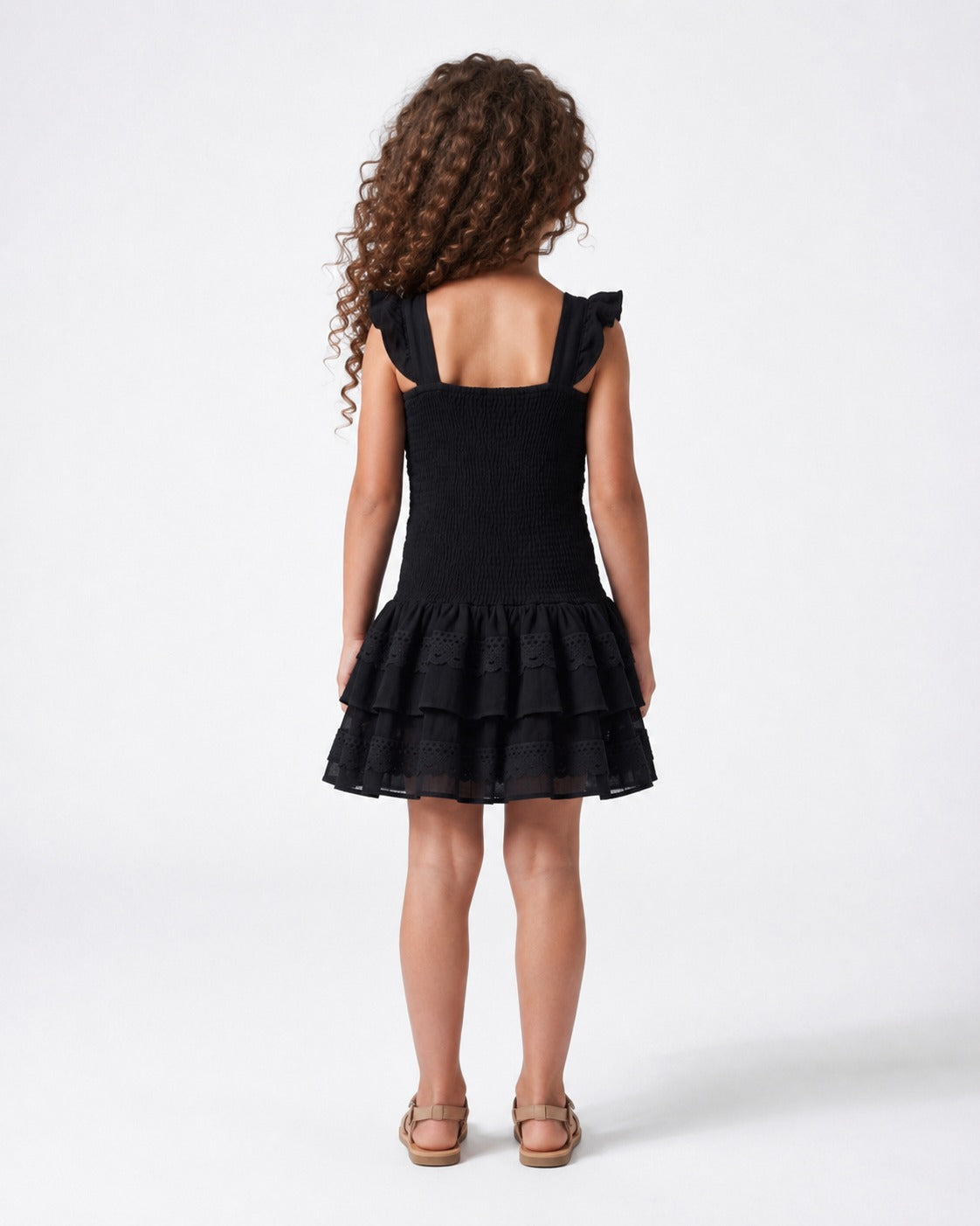 Girl smocked ruffle dress