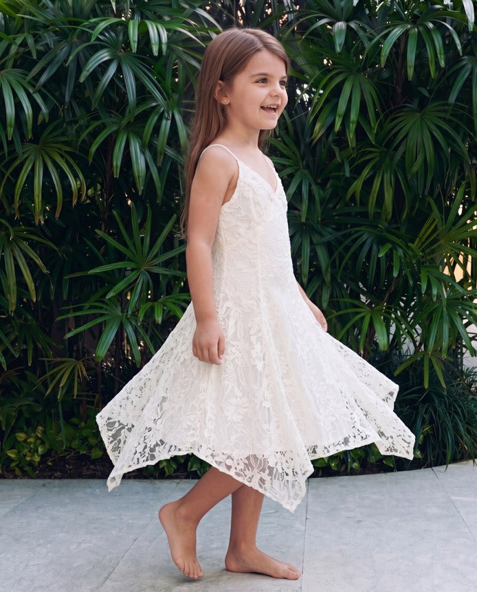 Girl high low lace dress