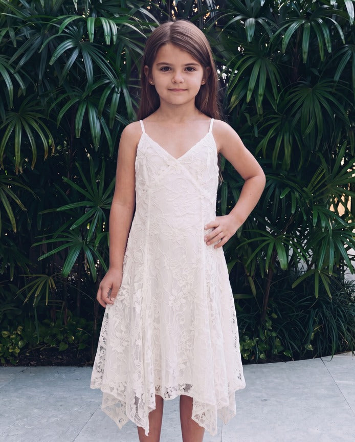 Girl high low lace dress