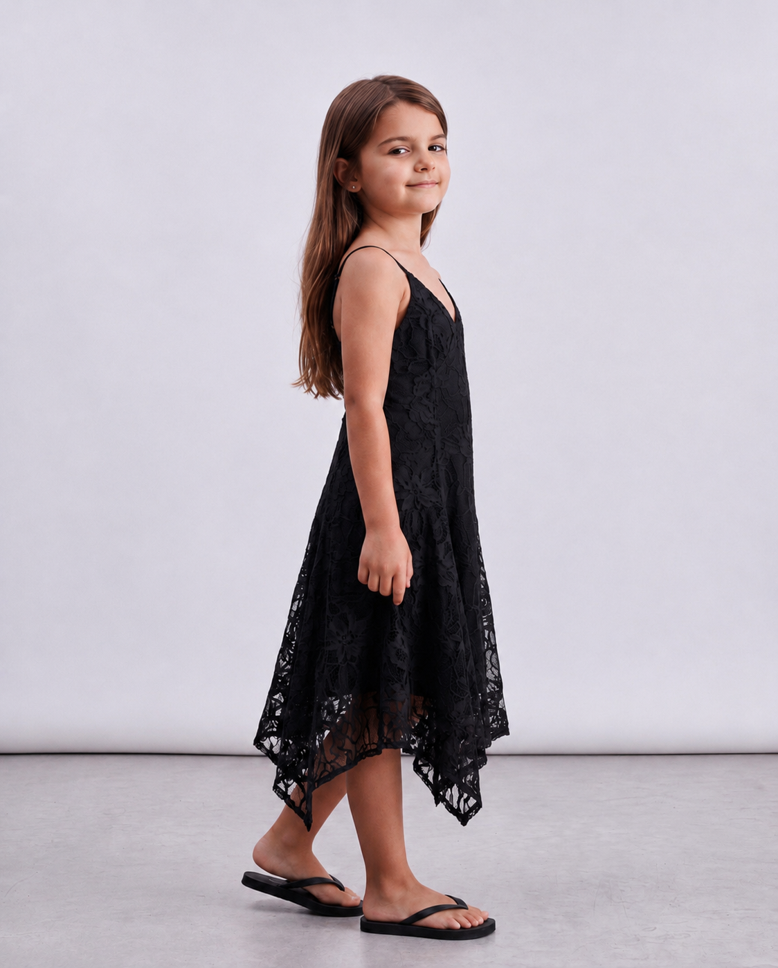 Girl high low lace dress