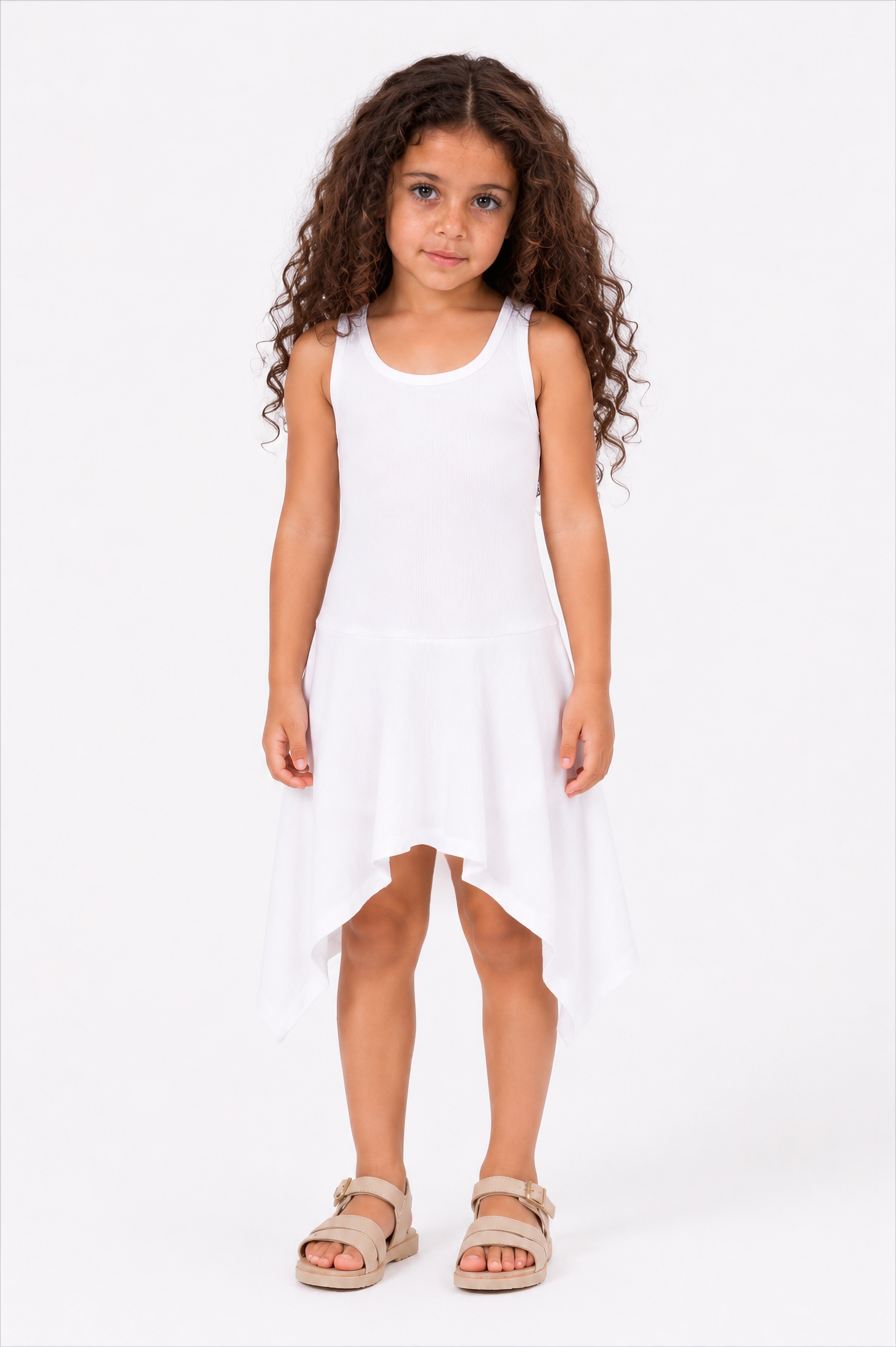 Girls' Ribbed High-Low Dress