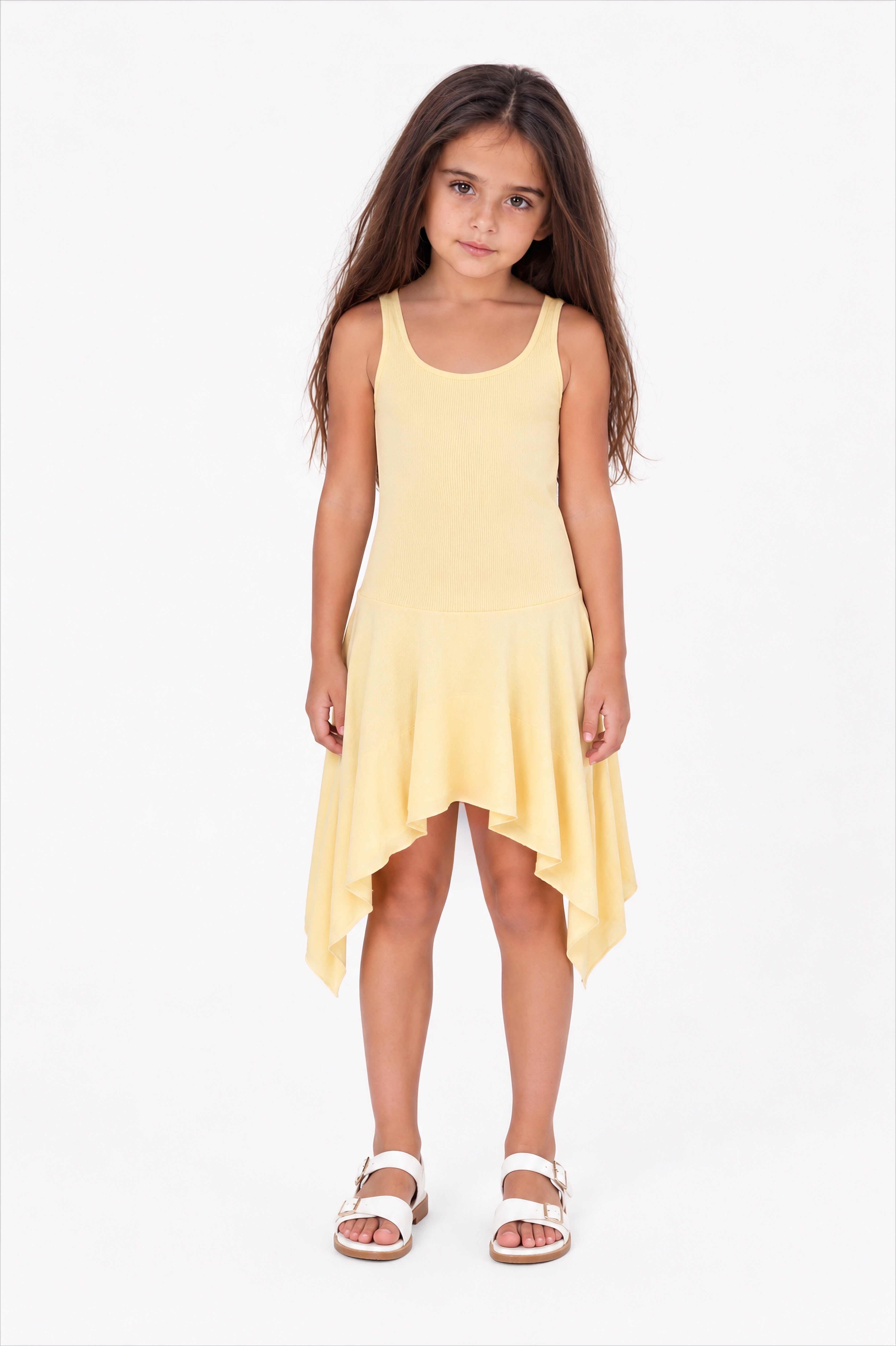 Girls' Ribbed High-Low Dress