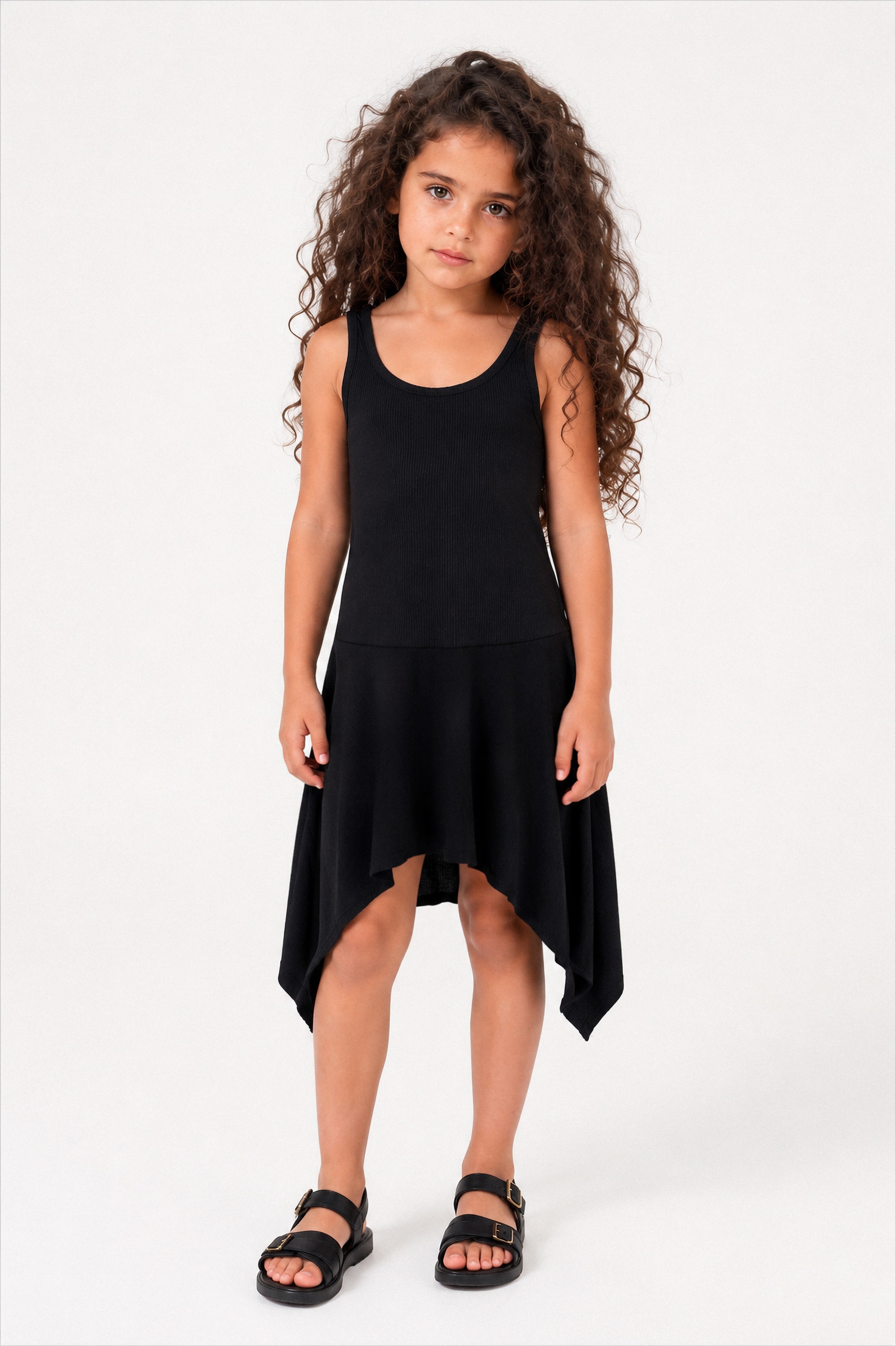 Girls' Ribbed High-Low Dress