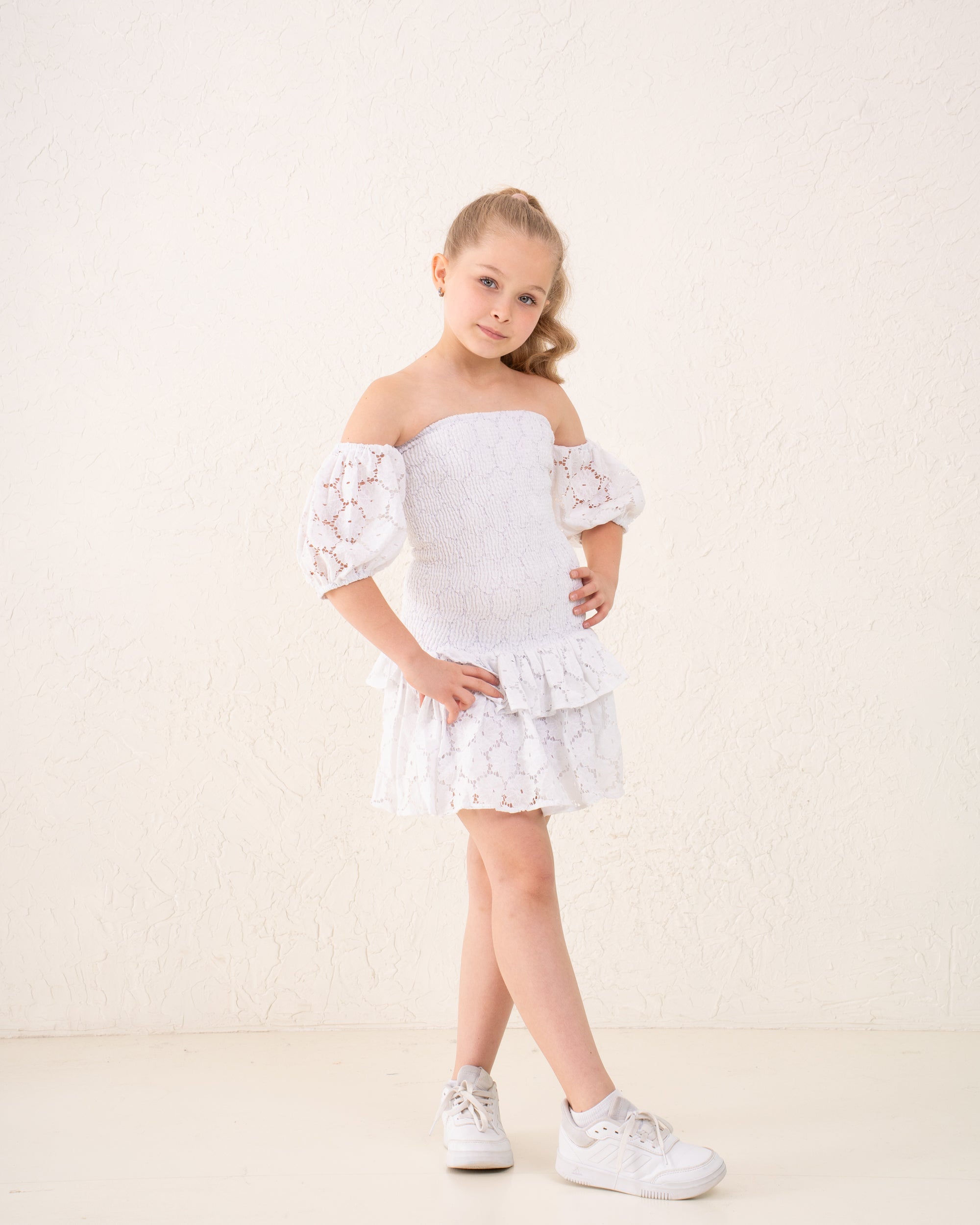 Girl lace ruffle dress