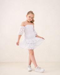 Girl lace ruffle dress