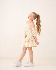 Girl lace ruffle dress