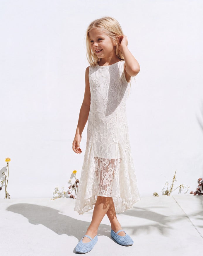 Girl maxi high low lace dress