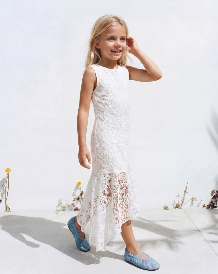 Girl maxi high low lace dress