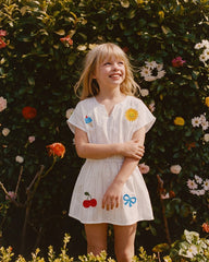 Girl embroidery beach dress