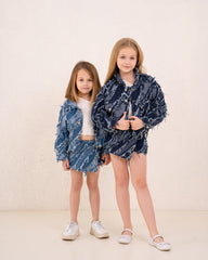 Girl frilled denim jacket