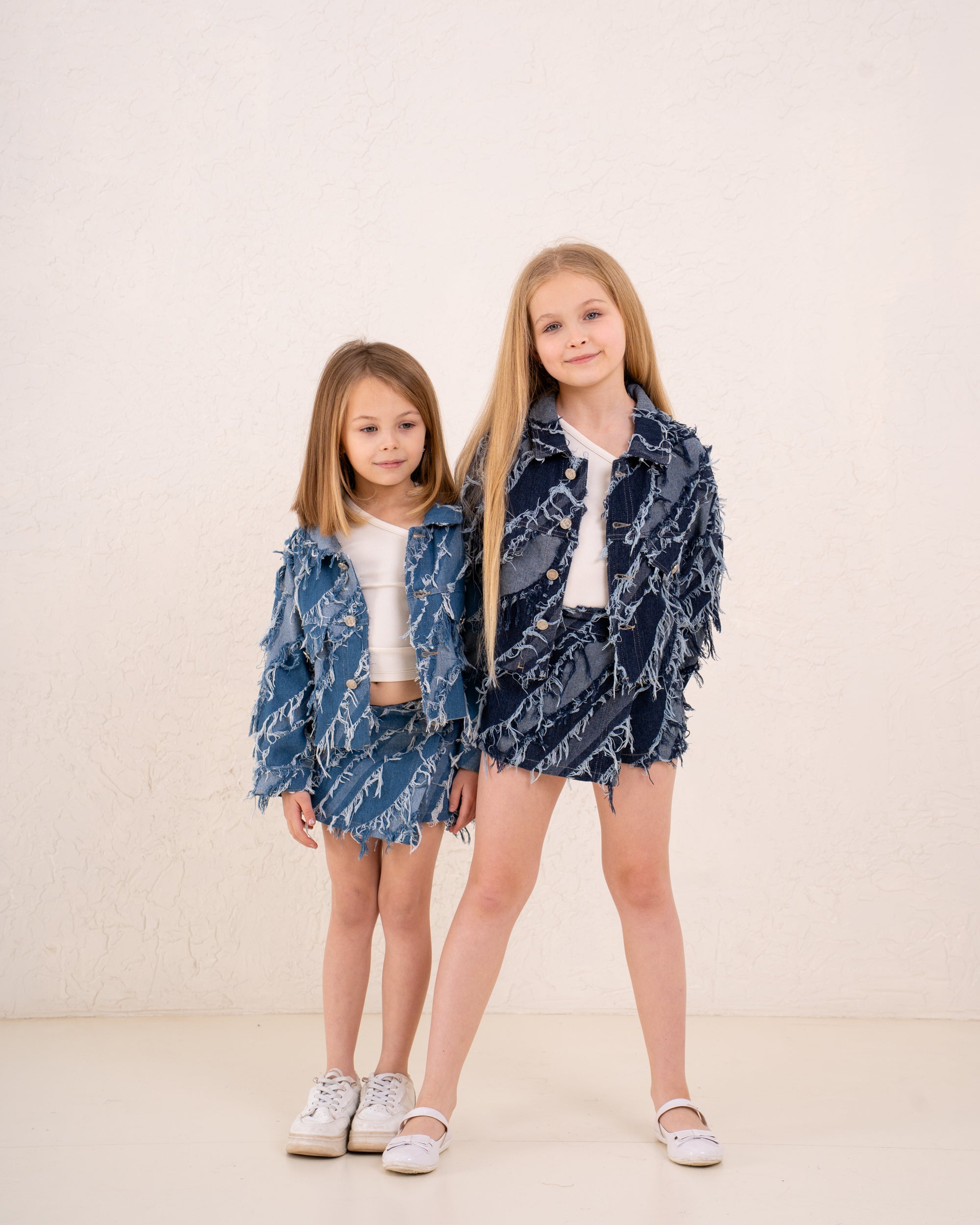 Girl frilled denim jacket