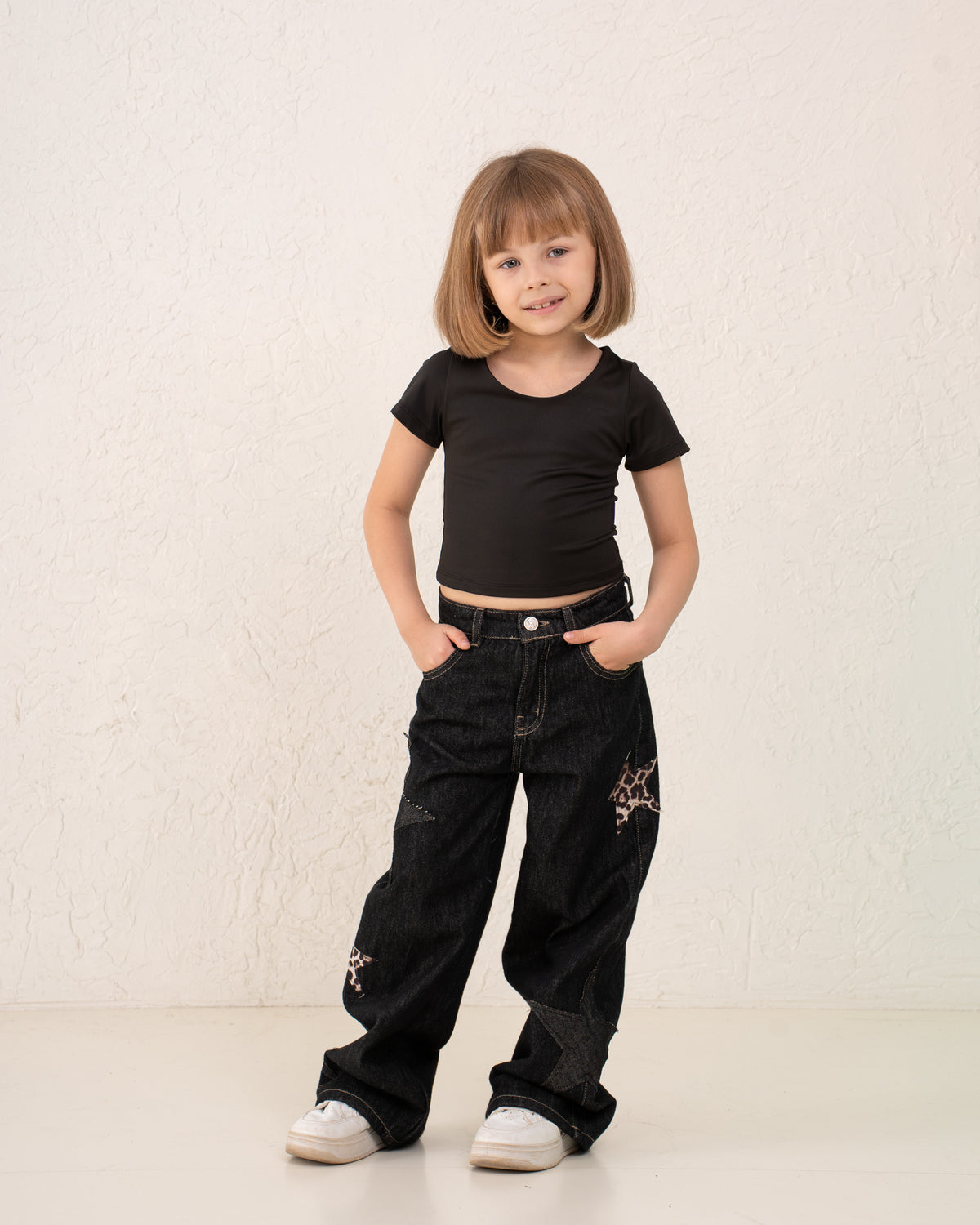 Stars Leopard Denim Pants