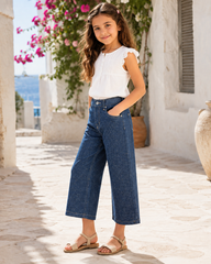 Girl sparkled denim pants