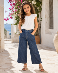 Girl sparkled denim pants