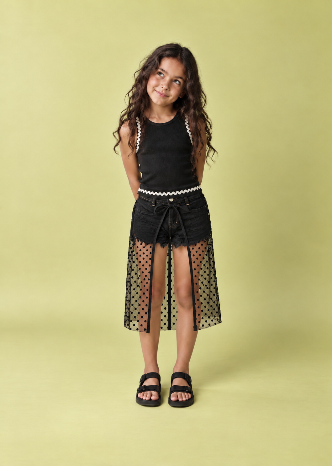 Girl short with net skirt
