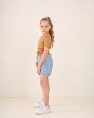 Girl no waist denim short