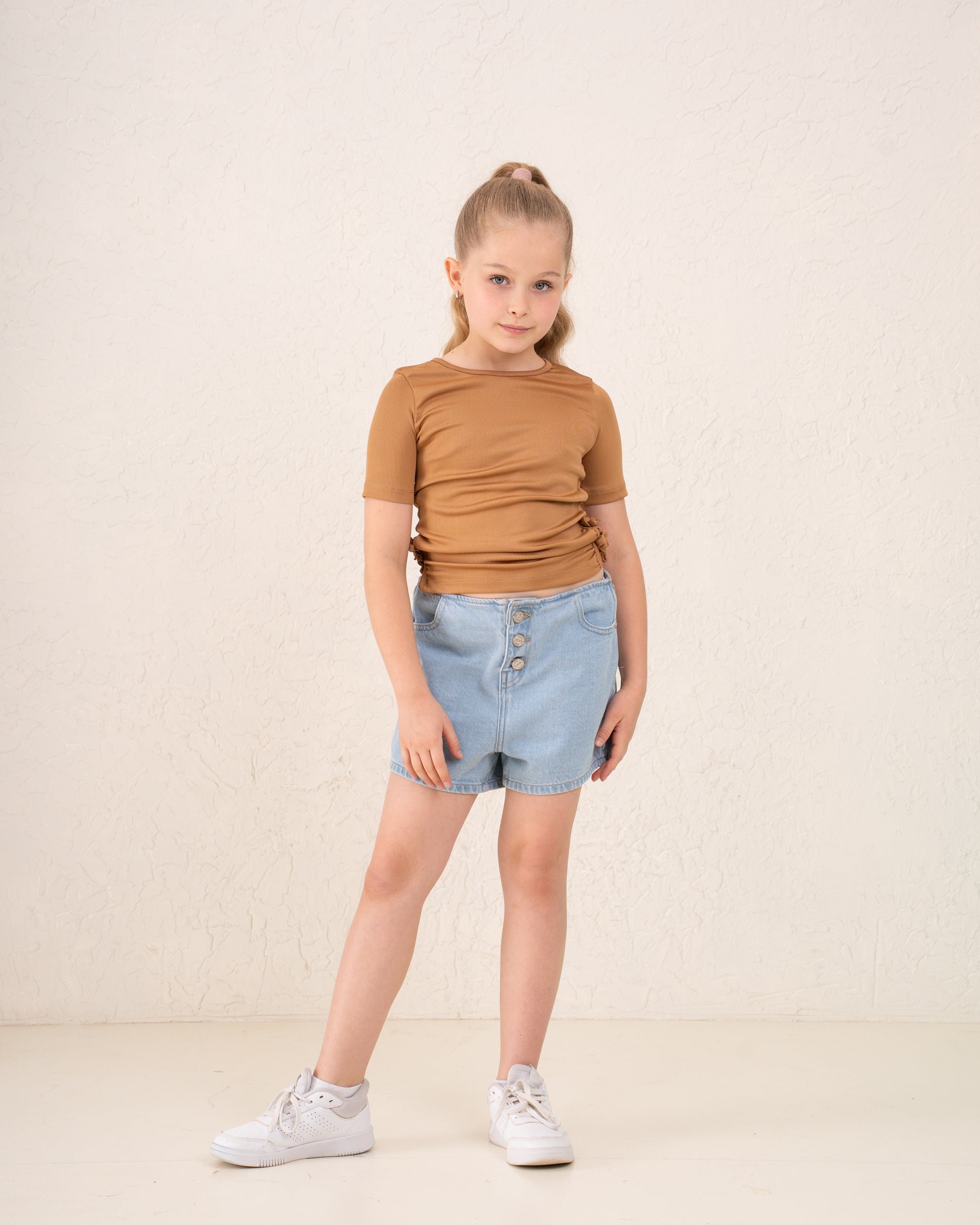 Girl no waist denim short