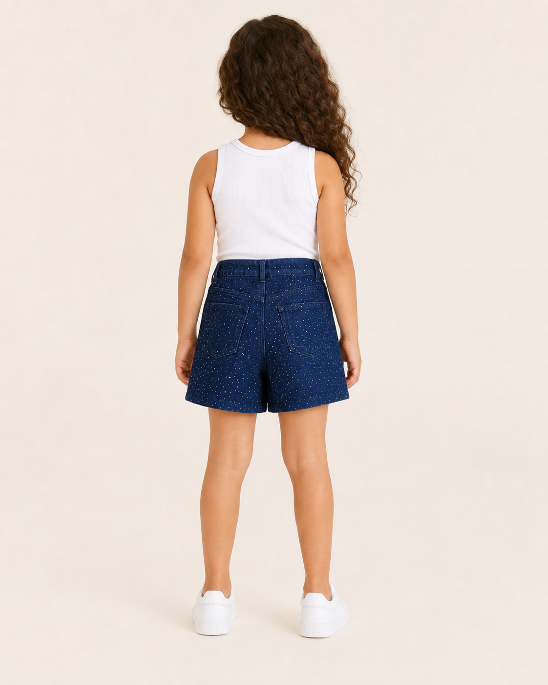 Girl sparkled denim skort