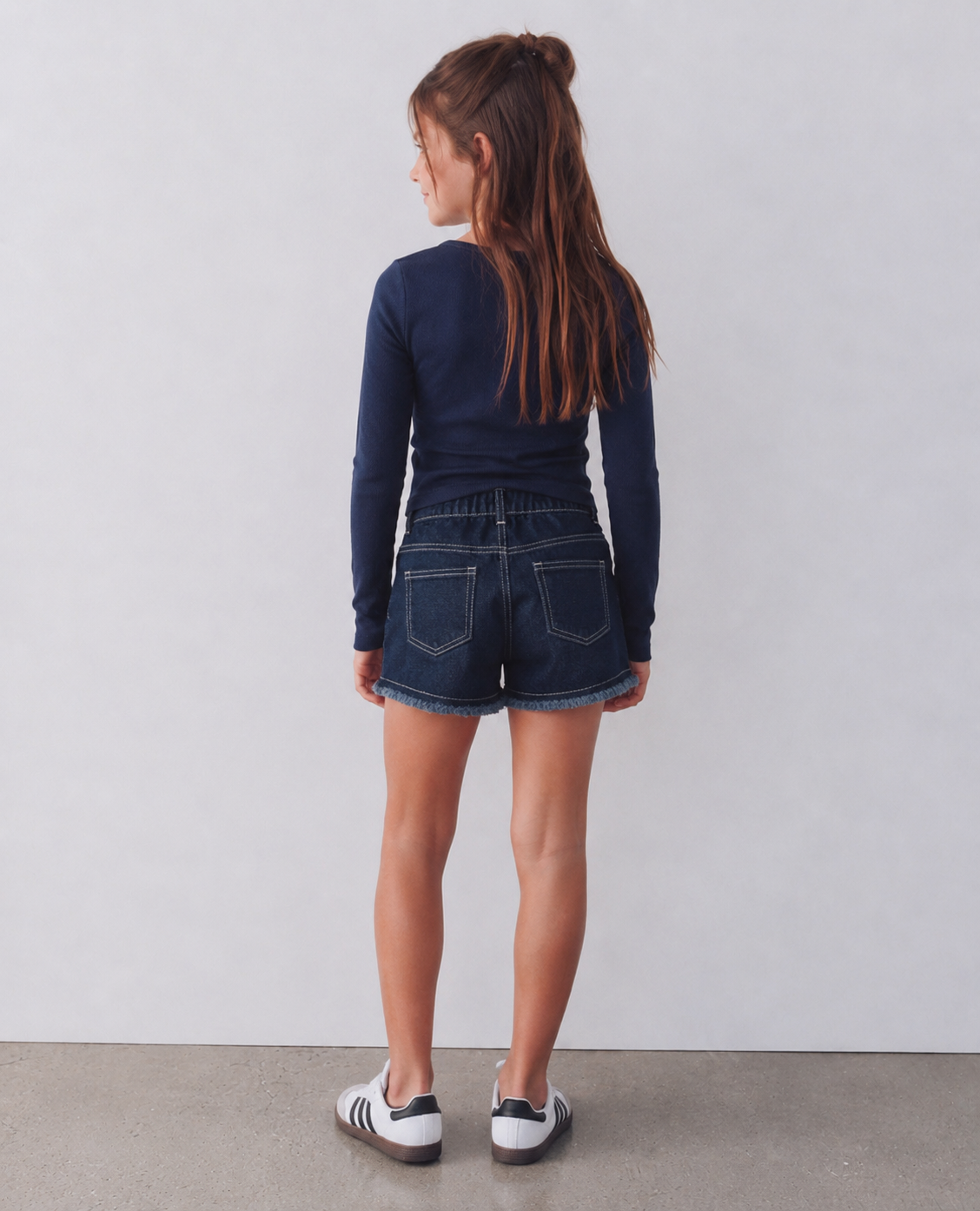 Girl ripped denim short