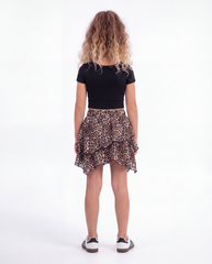 Girls' leopard Print Layered Skirt