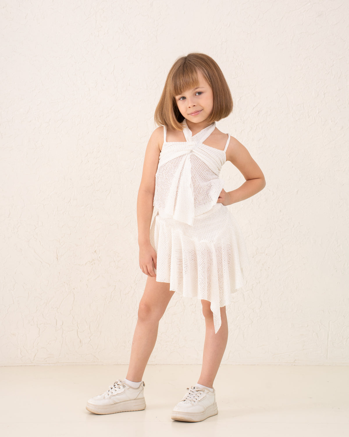 Girl net high low skirt