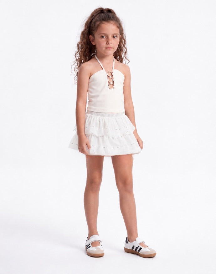 Girl Ruched Puffball Skirt
