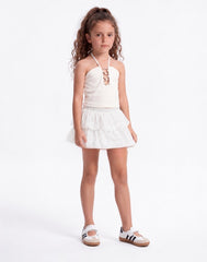 Girl Ruched Puffball Skirt