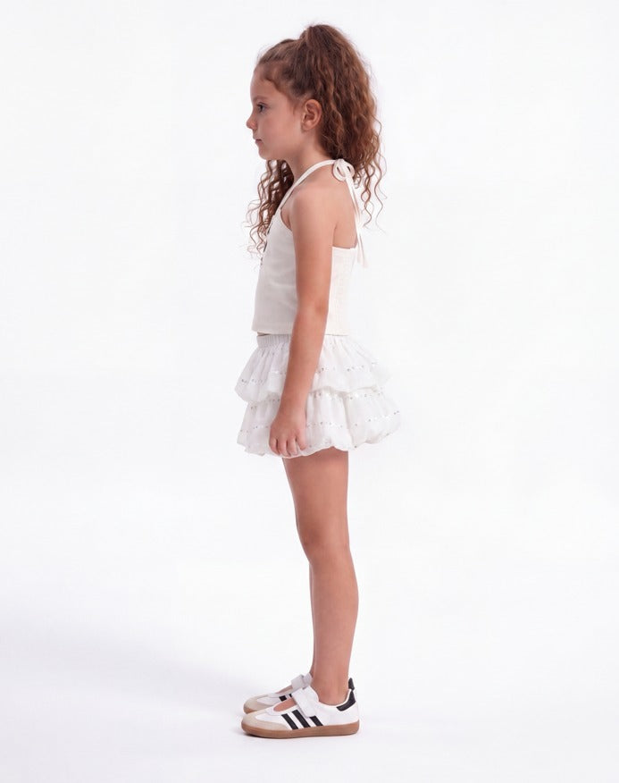 Girl Ruched Puffball Skirt