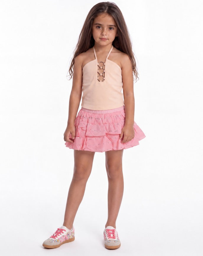 Girl Ruched Puffball Skirt