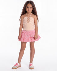 Girl Ruched Puffball Skirt