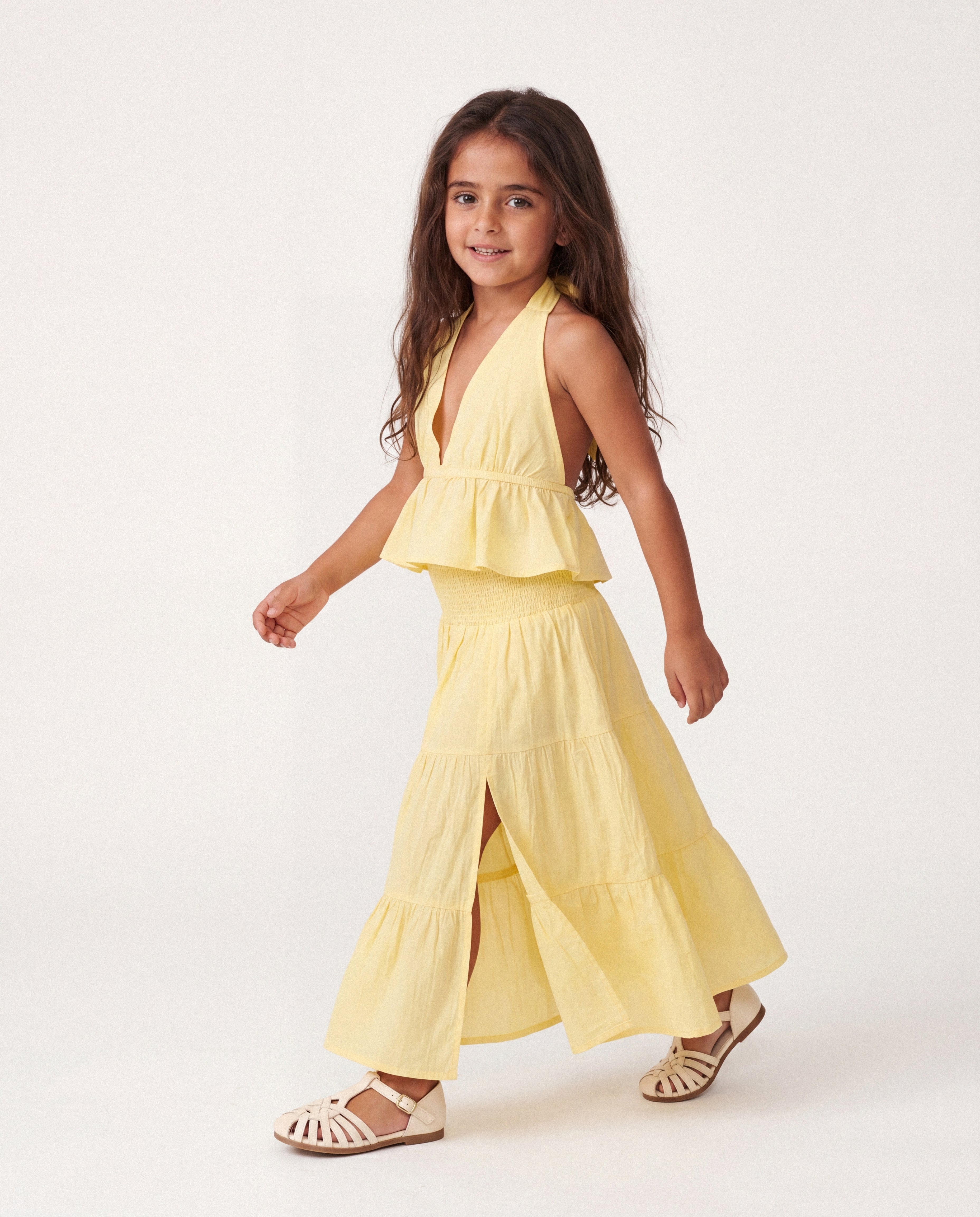 Girl smocked Cotton maxi Skirt