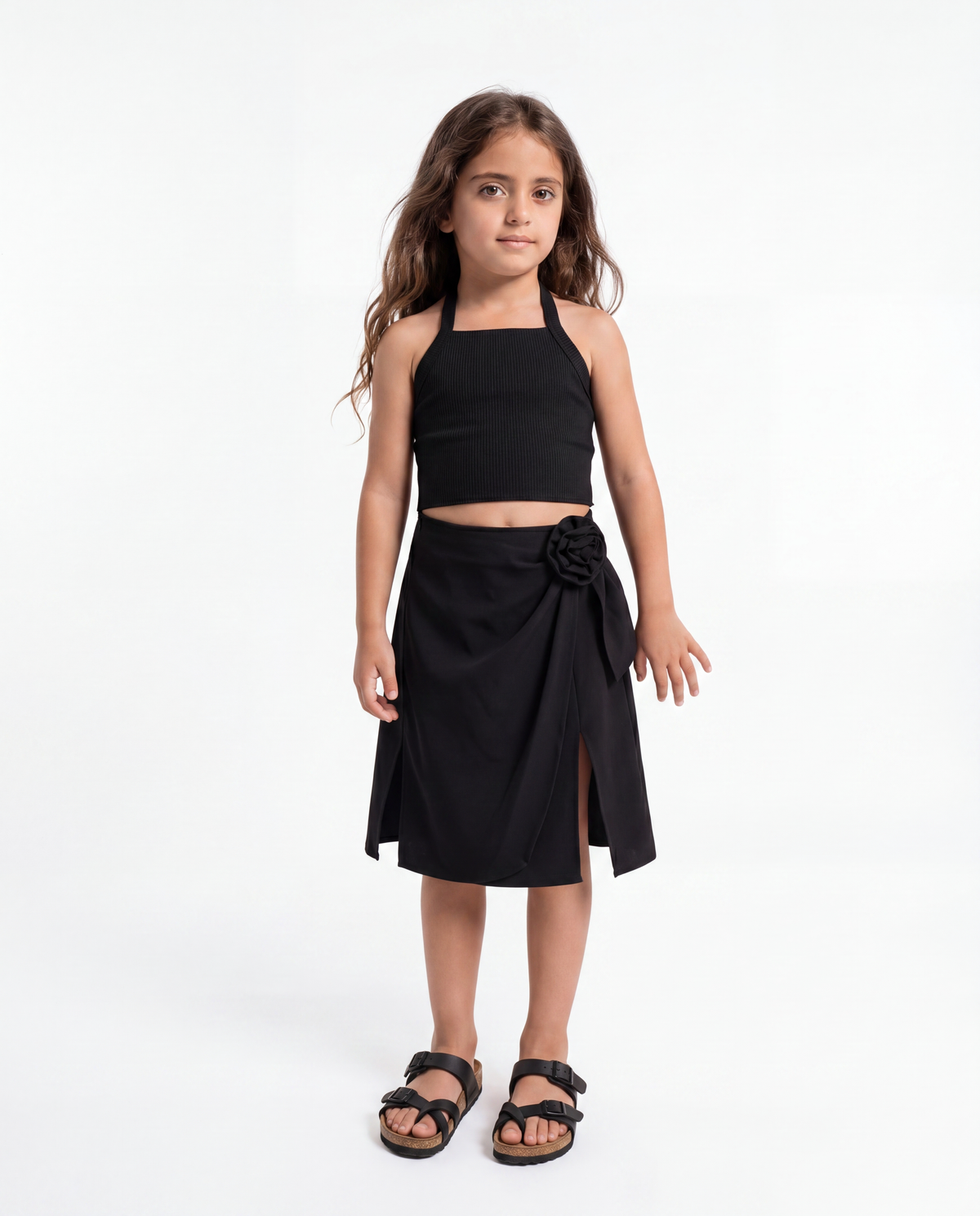 Linen Wrap Skirt With Short