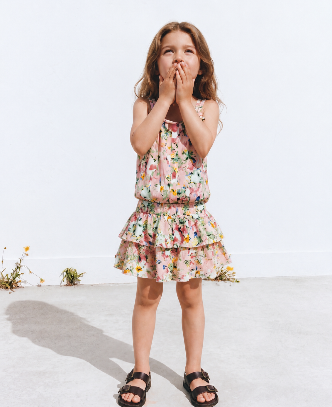 Girl Floral ruffles skirt