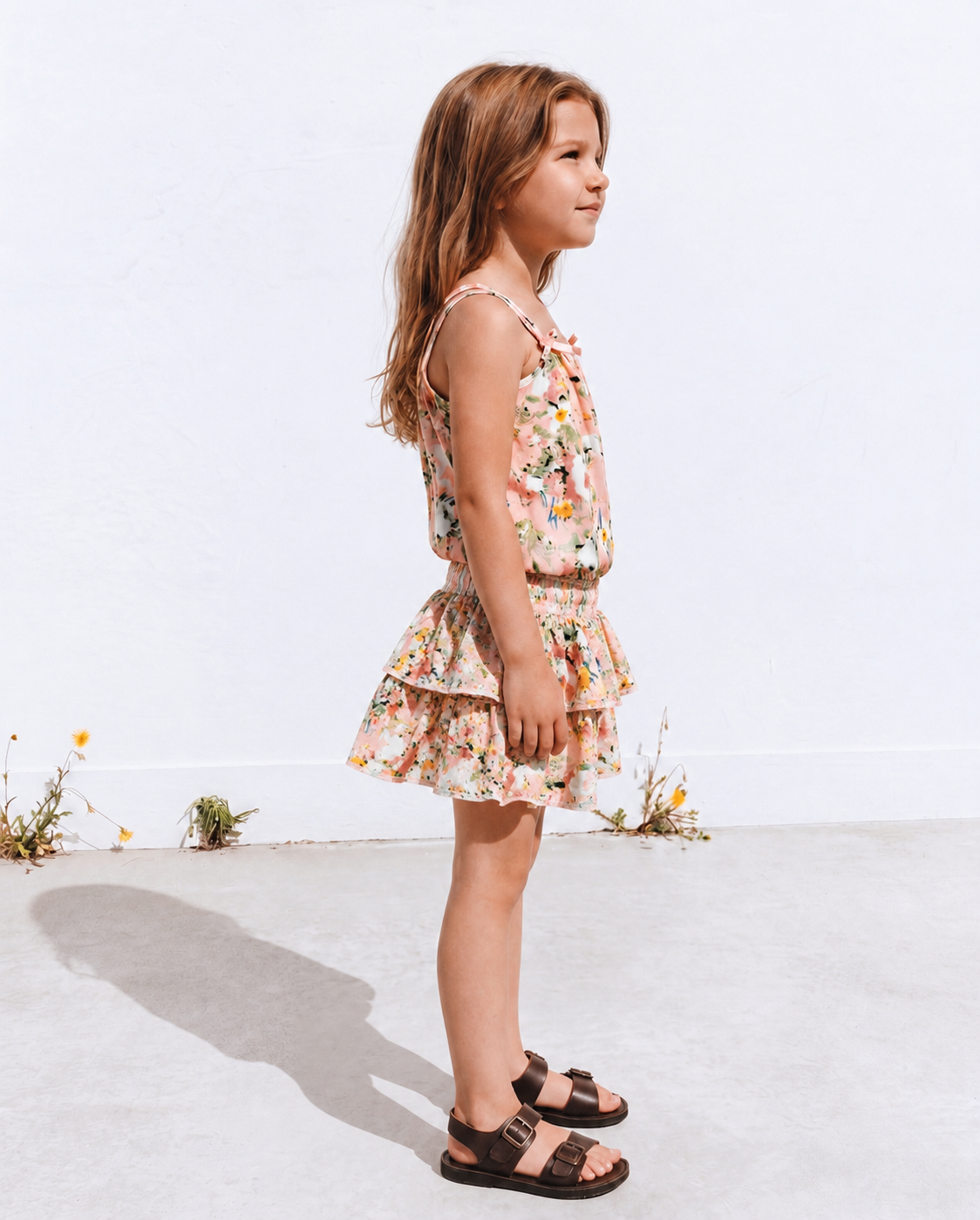 Girl Floral ruffles skirt