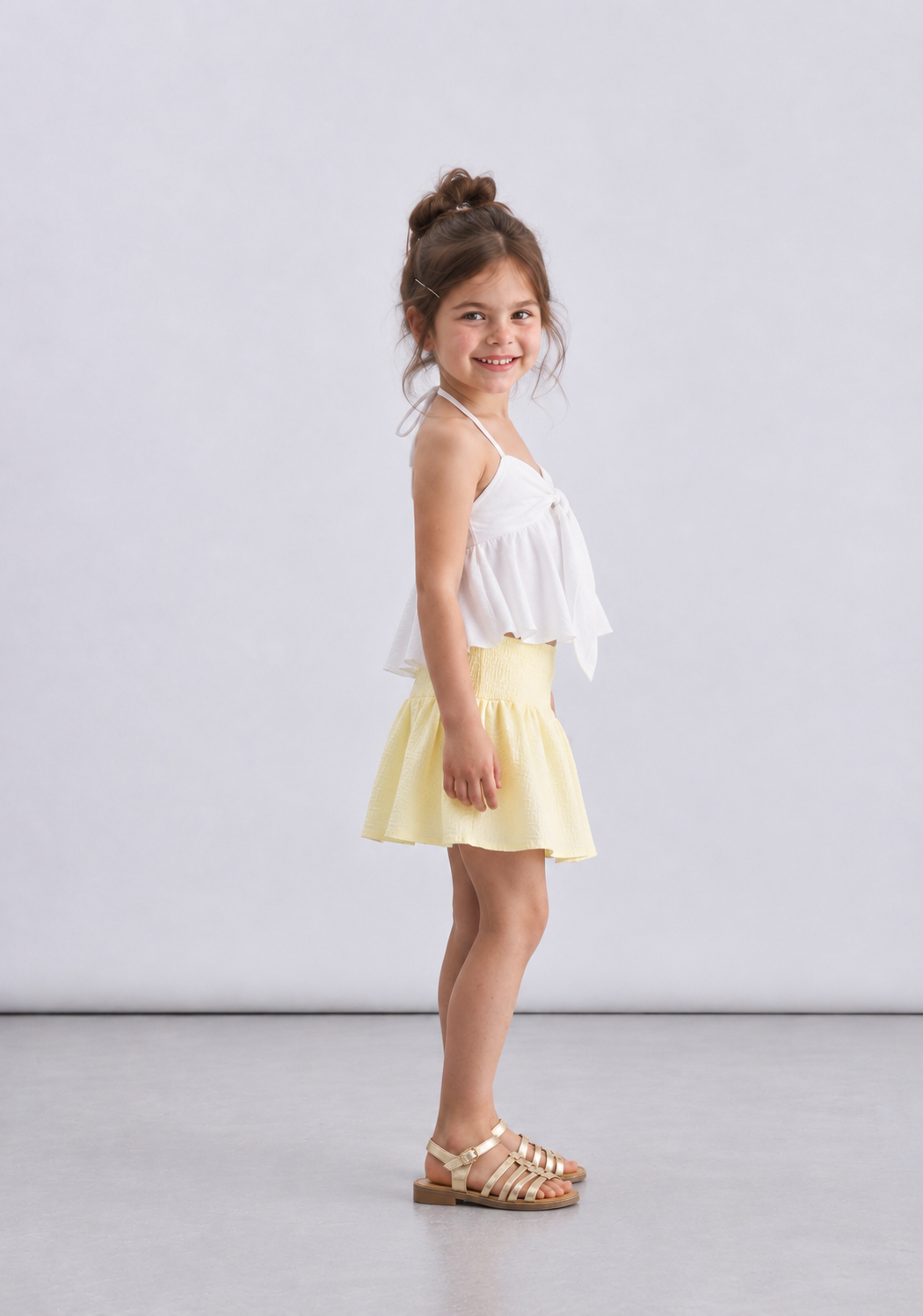 Girl crushed skirt