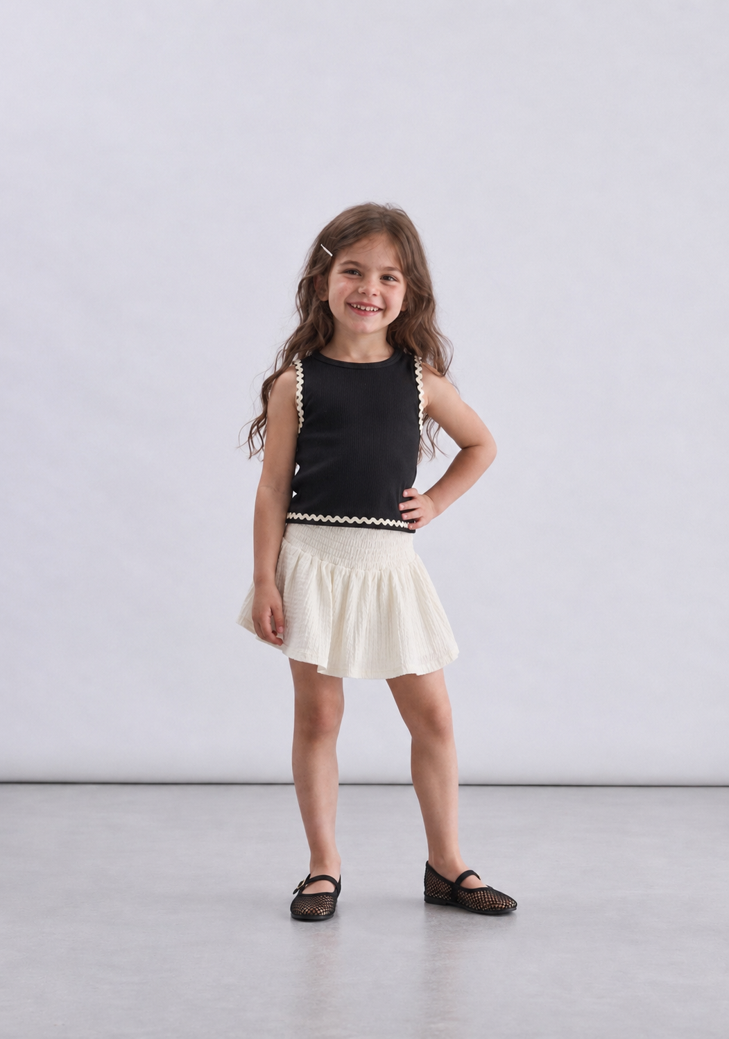 Girl crushed skirt