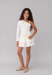 Girl solid ruffles skirt