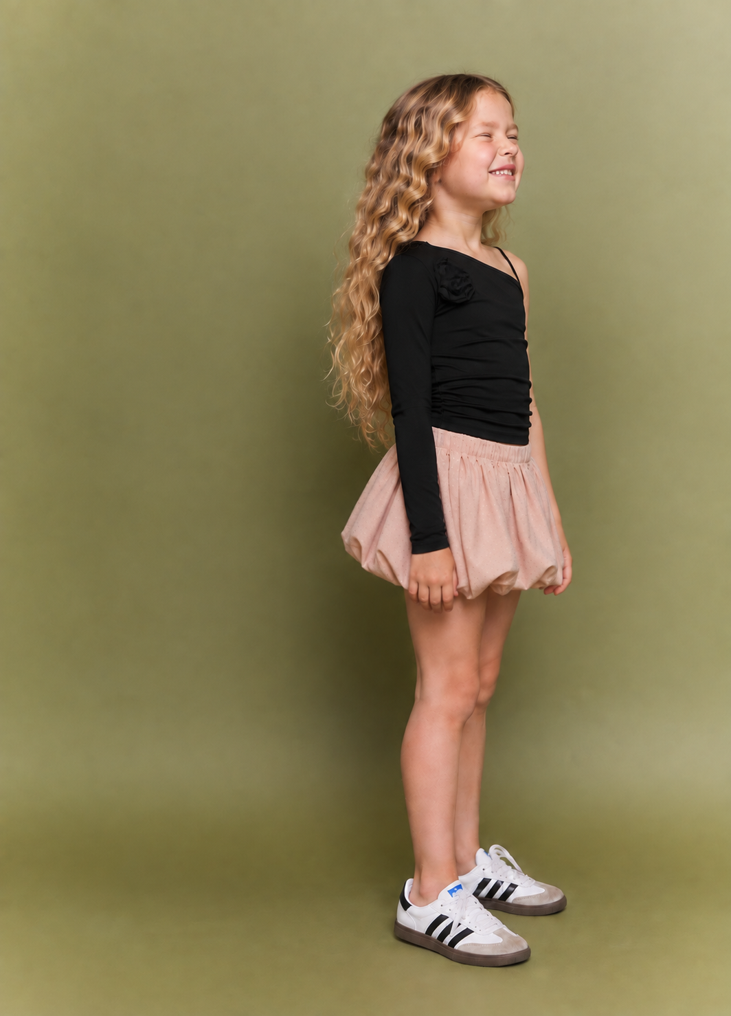 Girl puff ball sparkled skirt