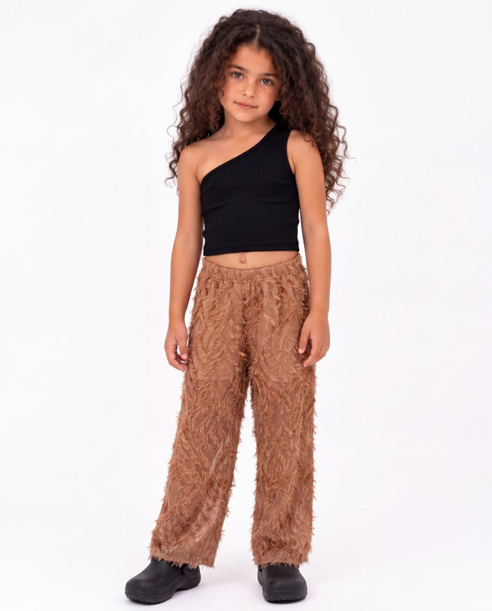 Fringed Textured Pants