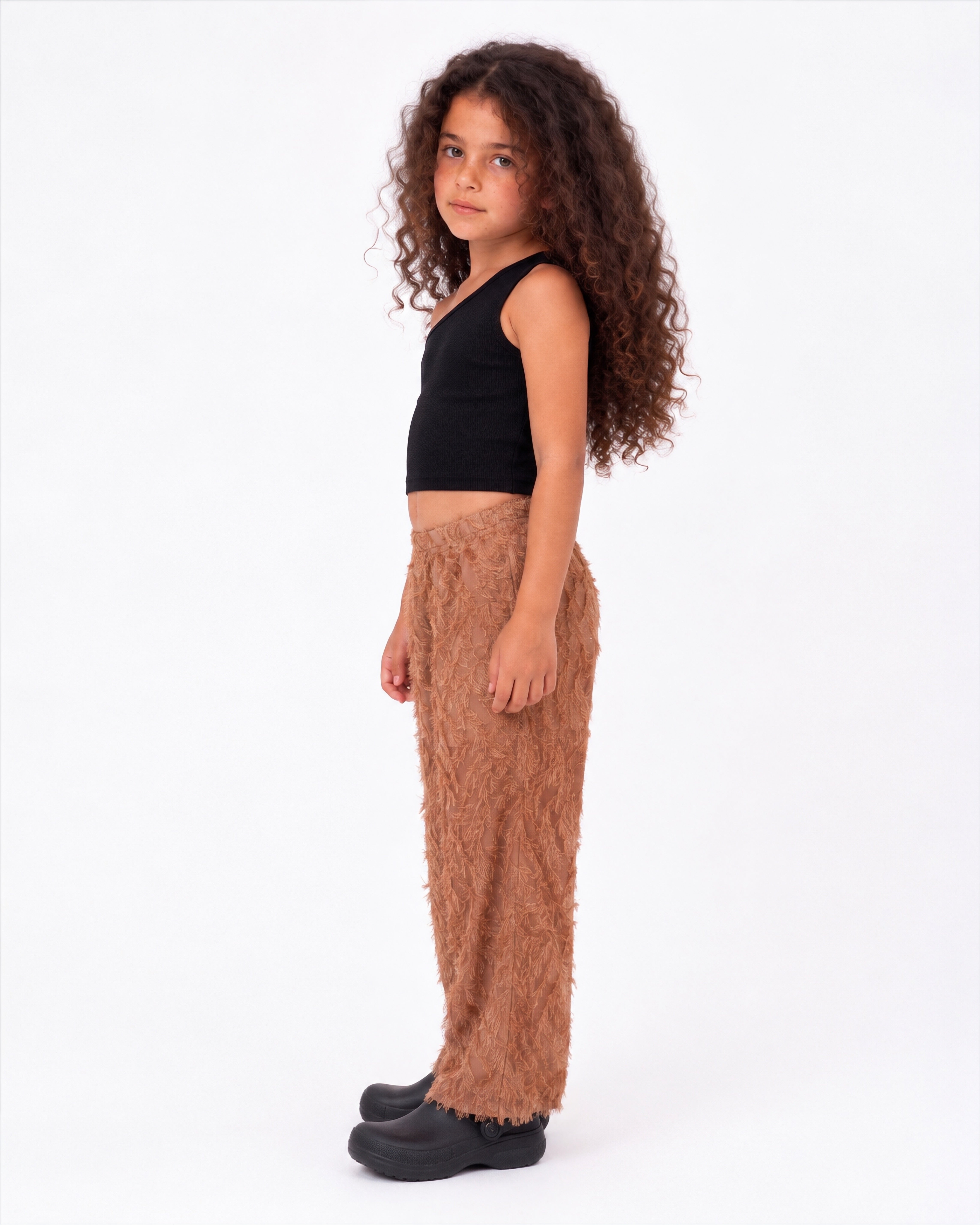 Fringed Textured Pants