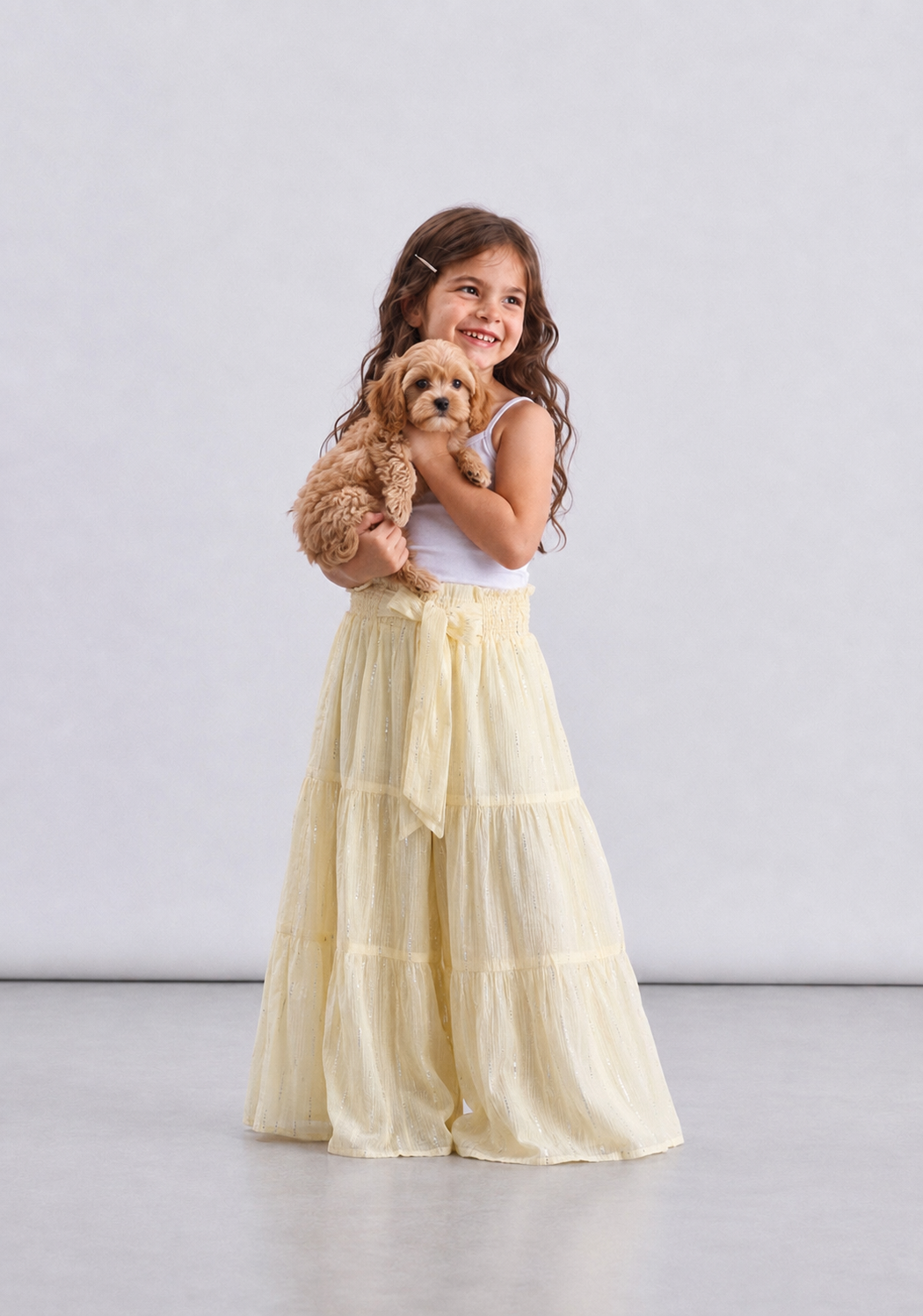 Girl wide leg layers pants