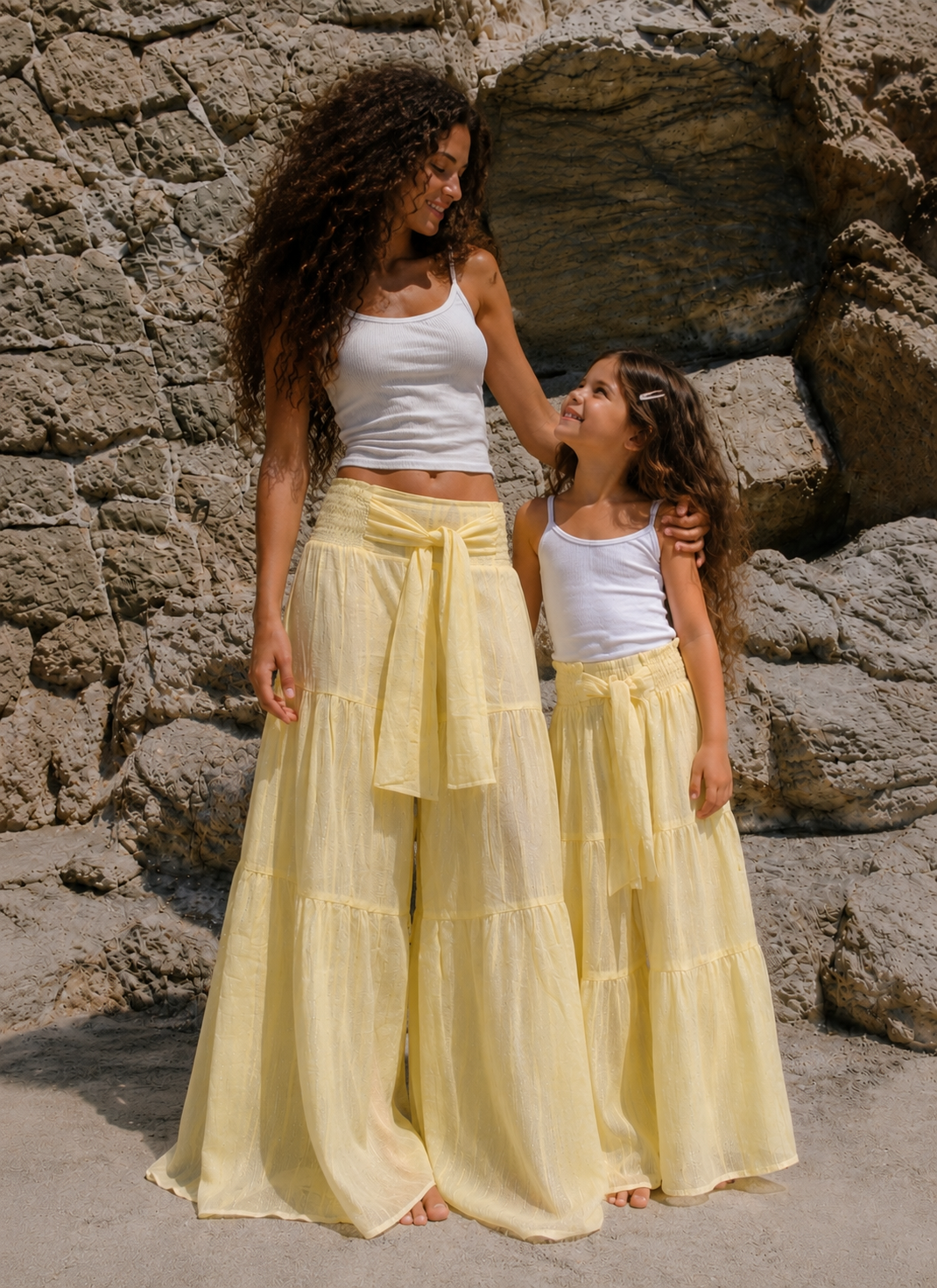 Girl wide leg layers pants
