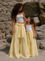 Girl wide leg layers pants