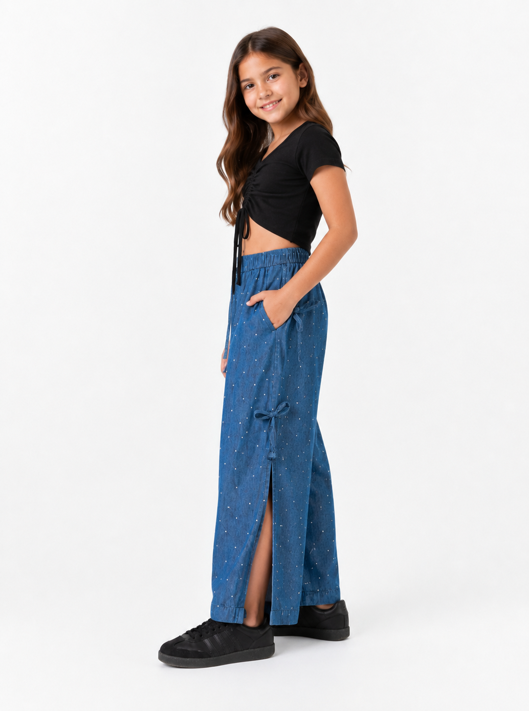Girl Sparkled Light Denim
