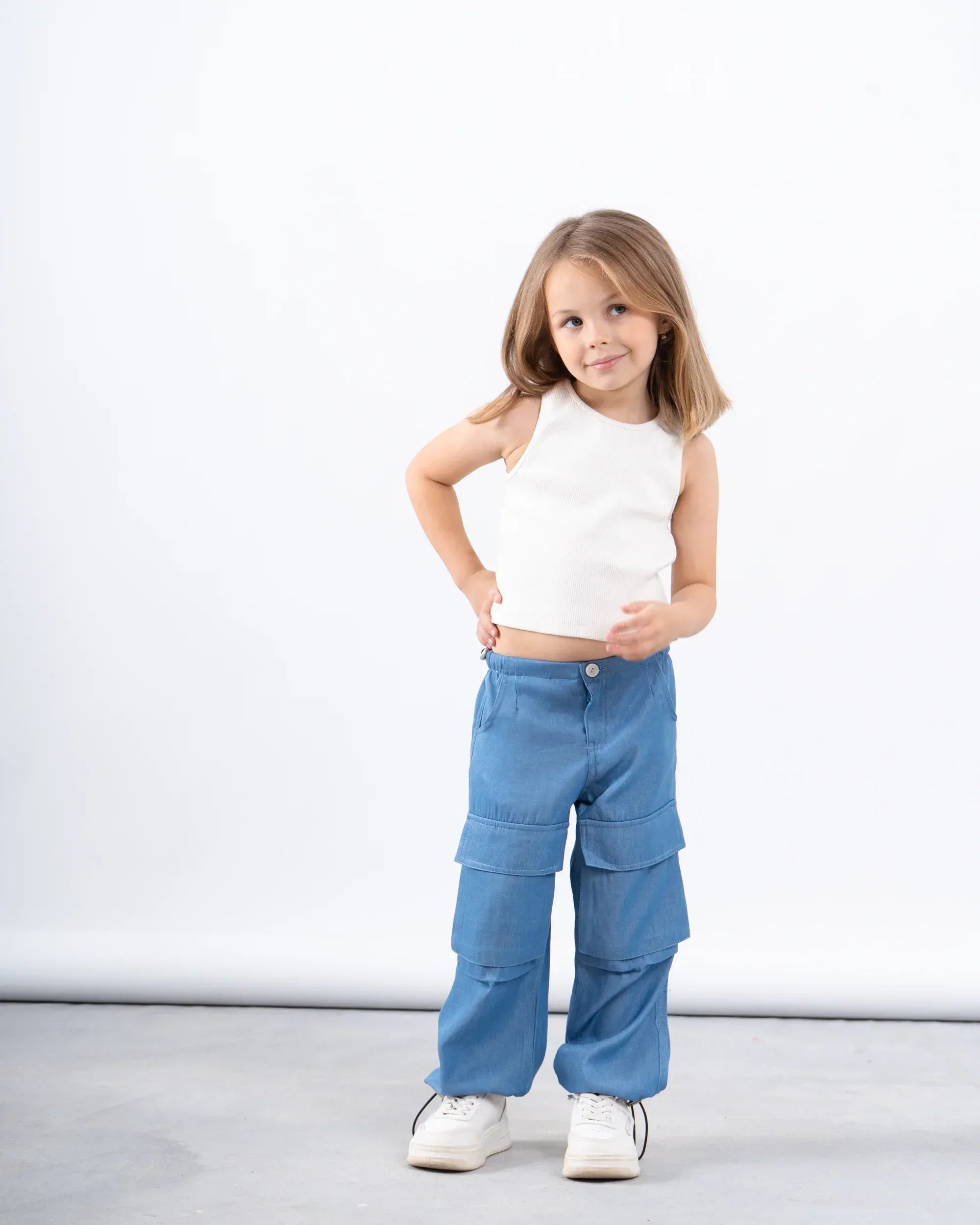 Girl sparkled light denim