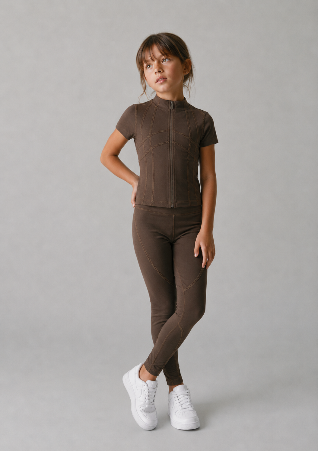 Girl sport zip up top